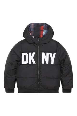 Dubbelzijdige Gewatteerde Jas met Capuchon - Zwart