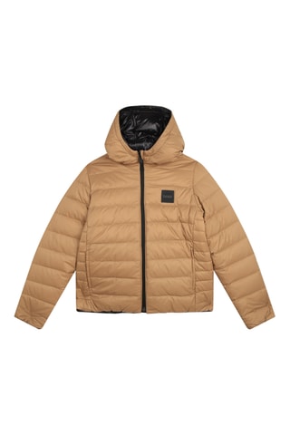 Dubbelzijdige Gewatteerde Jas met Capuchon - Zwart en Beige