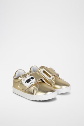 Sapatilhas em couro - Dourado