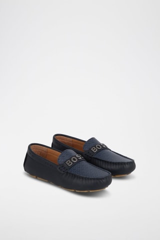 Mocassins em couro - Azul  - Boss