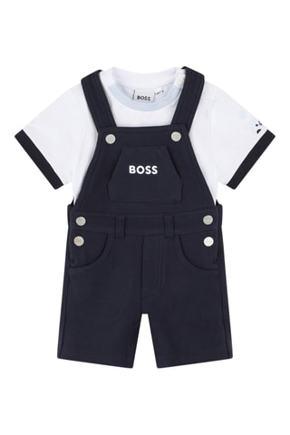 Tuinbroek en T-shirt - Blauw en Wit - Boss