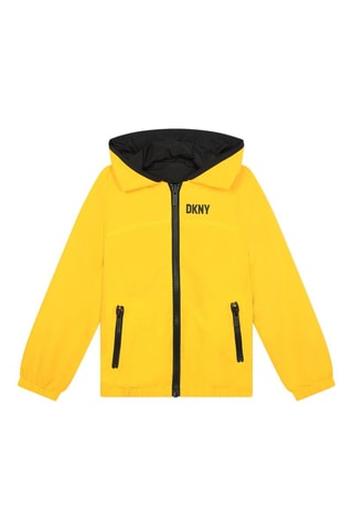 Dubbelzijdig jack met capuchon - Geel en Zwart - DKNY 