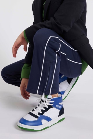 Sapatilhas subidas em couro - Branco e preto - Boss