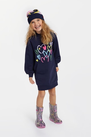 Vestido com capuz - Azul-marinho