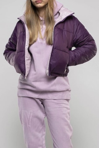 Blusão reversível com capuz - Rosa e violeta - DKNY