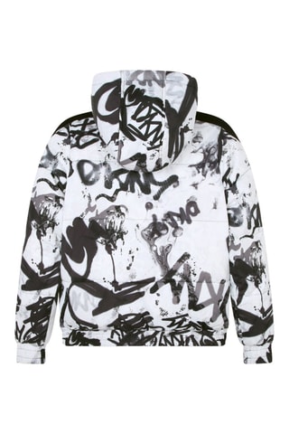 Dubbelzijdige gewatteerde jas met capuchon - Zwart en Wit - DKNY