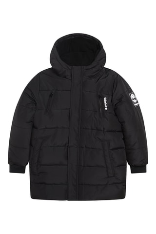 Lange gewatteerde jas met capuchon - Zwart - Timberland