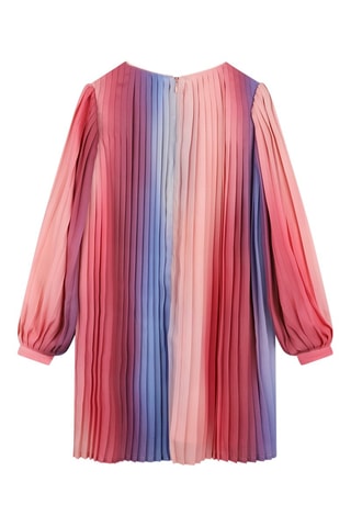 Vestido plissado dip and dye - Azul-celeste e coral - Sonia rykiel