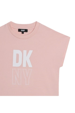 T-shirt de algodão biológico - Rosa - DKNY