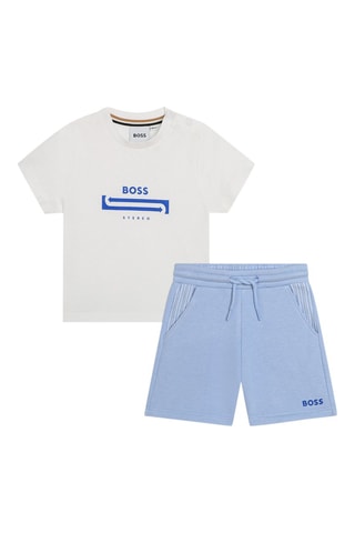 T-shirt en Short - Wit en Hemelsblauw - Boss