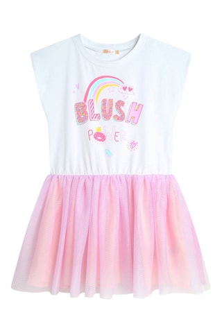 Vestido efecto doble prenda - Blanco