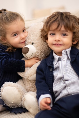 Vestido plisado - Azul oscuro - Carrément Beau