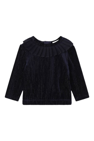 Blusa de terciopelo - Azul marino - Billieblush