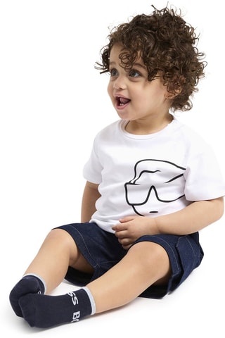 Camiseta y bermudas de algodón orgánico - Blanco y azul