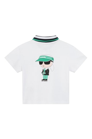 Polo y bermudas de algodón orgánico - Blanco y azul marino