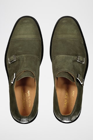 Derbies de nobuk con hebilla - Verde oscuro