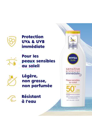 Lait solaire Sensitive Protection immédiate SPF50+ - Peaux sensibles - 200 ml
