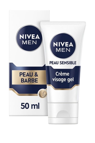 Gel-Crème visage & barbe courte Homme - Peaux Sensibles - 50 ml
