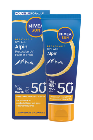 Crème solaire visage Alpin Nivea Sun SPF 50 - Peaux sensibles - 40 ml