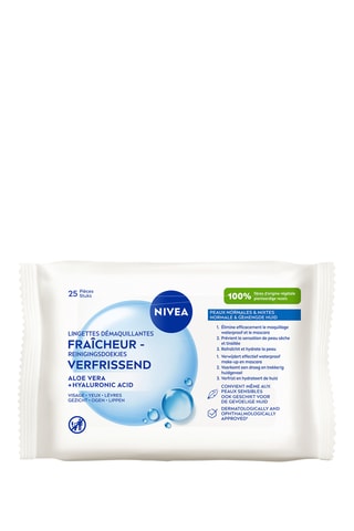 Lingettes démaquillantes fraîcheur Nivea - Peaux normales et mixtes - 25 pièces
