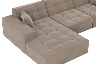 Canapé d'angle gauche Hedera Beige foncé