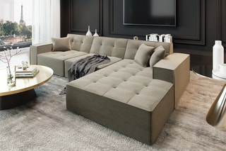 Canapé d'angle droit Hedera Beige foncé