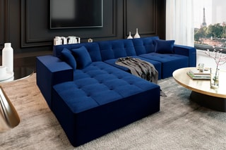 Canapé d'angle gauche Hedera Bleu foncé