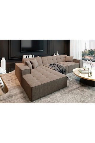 Canapé d'angle gauche Hedera Beige