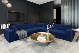 Canapé d'angle réversible Hedera Bleu foncé