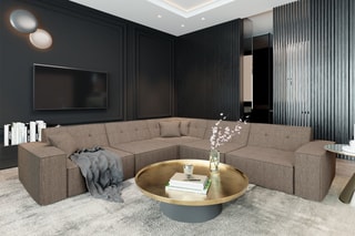 Canapé d'angle réversible Hedera Beige