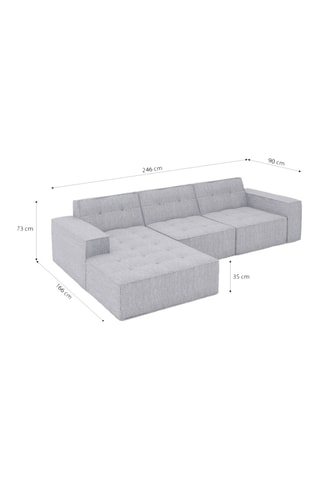 Canapé d'angle gauche Atlantis Gris clair