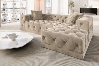 Canapé d'angle droit Kudo Crème