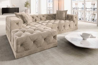 Canapé d'angle gauche Kudo Crème