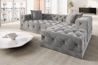 Canapé d'angle droit Kudo Gris clair