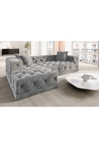 Canapé d'angle gauche Kudo Gris clair