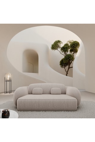 Canapé Nebala - Beige - 2 places - En polyester