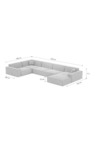 Canapé d'angle gauche panoramique Lionel Beige
