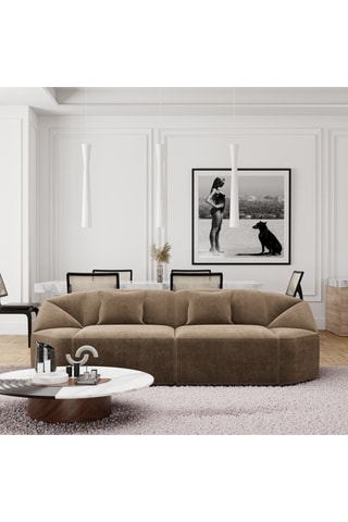 Canapé Laguna - Marron - 3 places - En tissu velours