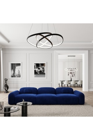 Canapé Labucca - Bleu cobalt - 4 places - En tissu velours