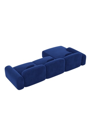 Canapé d'angle gauche Labucca - Bleu cobalt - 5 places - En tissu velours