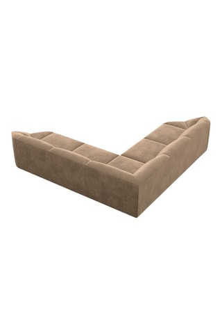 Canapé d'angle panoramique Laguna - Marron - 6 places - En tissu velours