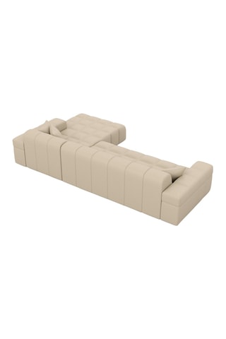 Canapé d'angle droit Cardano - Beige - 5 places - En cuir