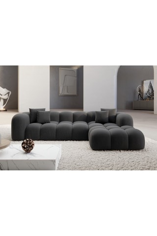 Canapé d'angle Nuvola - Anthracite - 6 places - En polyester