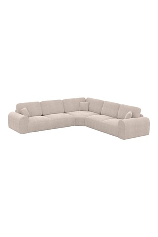 Canapé d’angle Dion - Beige - 6 places - En polyester