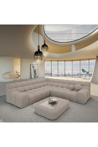 Canapé d'angle Bonobo - Beige - 5 places - En polyester