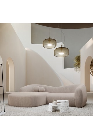 Canapé d’angle gauche Ciroto - Beige - 4 places - En polyester