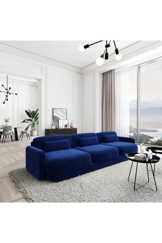 Canapé Migala - Bleu foncé - 3 places - En polyester