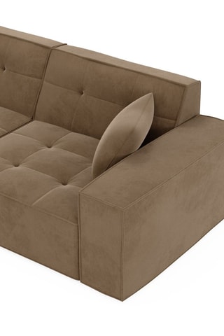 Canapé Atlantis - Marron - 2 places - En tissu velours