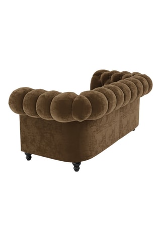 Canapé Chesterfield - Marron - 2 places - En tissu velours