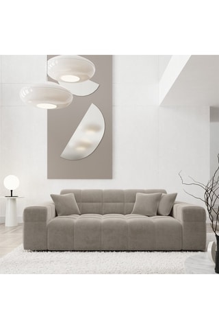 Canapé Cardano - Beige - 2 places - En tissu velours